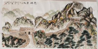 李玉凤日记-为刘先生命题所画《长城春光》《迎客松》【图1】