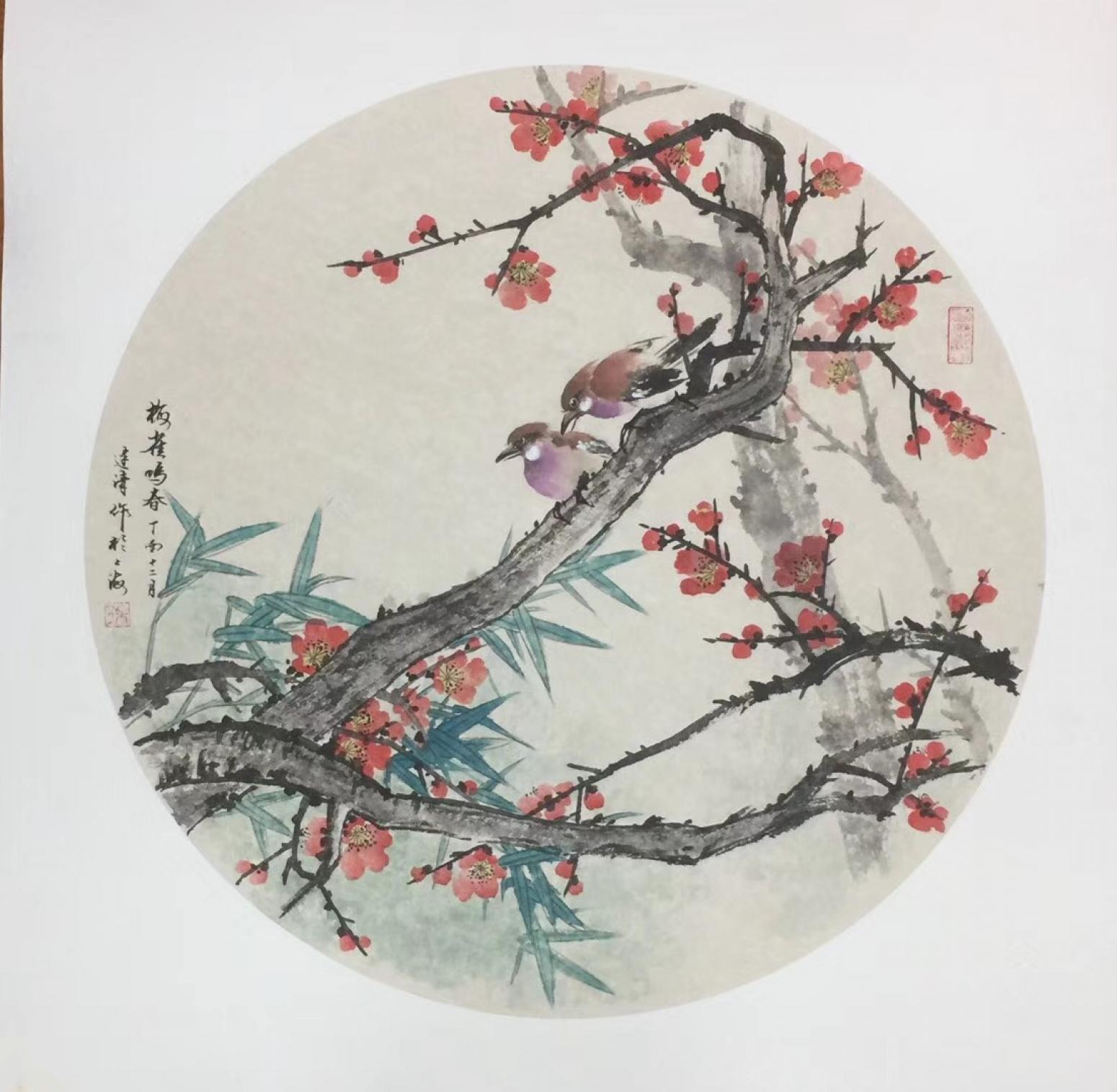 徐建清国画作品《花鸟》