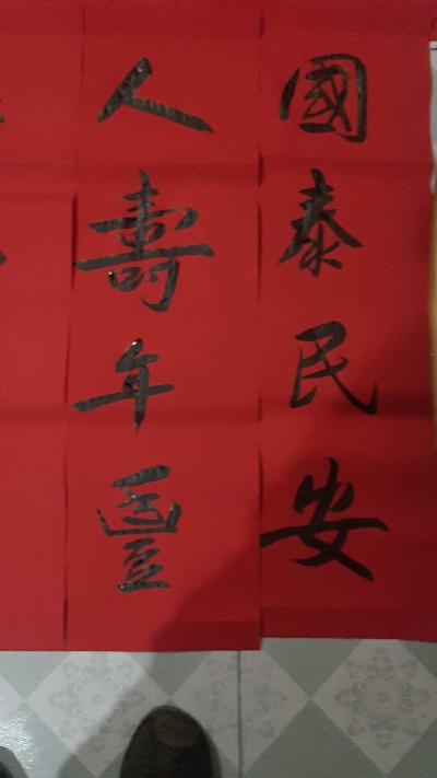 刁振家生活-加班加点为广大人民群众义务写春联
春夏秋冬春为首，梅桃李杏梅占先！【图1】