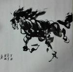 阎敏藏宝-春天，你好!《奔马图》奔马迎春，今日立春，兴之所至挥笔作成，【图1】