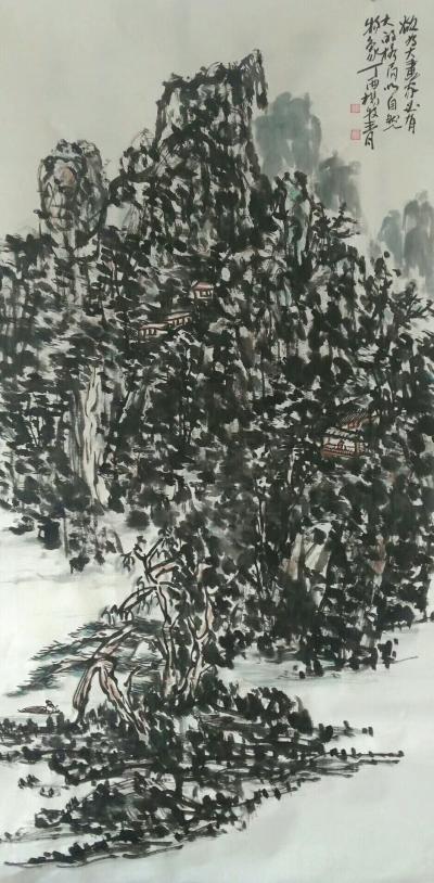 杨牧青日记-款识:欲为大画家必有大的格局，以(应)自然物象，丁酉杨牧青。
规格:136cm【图1】