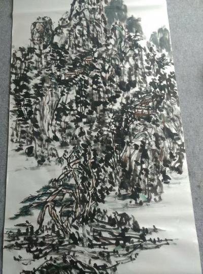 杨牧青日记-款识:欲为大画家必有大的格局，以(应)自然物象，丁酉杨牧青。
规格:136cm【图2】