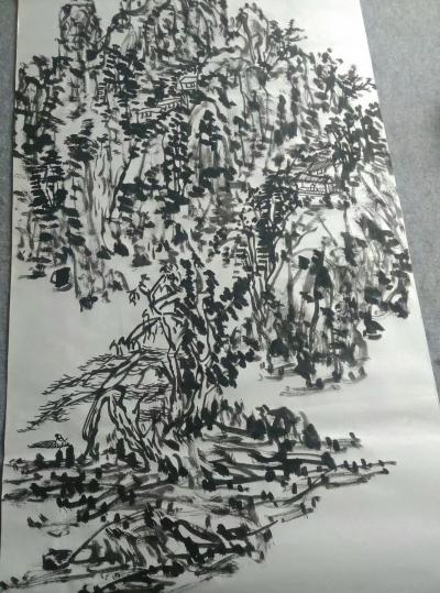 杨牧青日记-款识:欲为大画家必有大的格局，以(应)自然物象，丁酉杨牧青。
规格:136cm【图3】