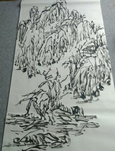 杨牧青日记-款识:欲为大画家必有大的格局，以(应)自然物象，丁酉杨牧青。
规格:136cm【图4】