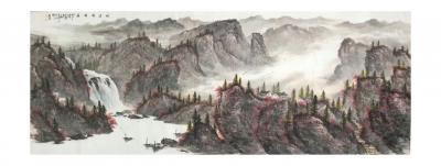 高显惠日记-高显惠经过几十年研究，探索出写意和工笔的“没骨皴”山水画法，请各位老师点评。【图7】