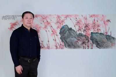 高显惠日记-高显惠经过几十年研究，探索出写意和工笔的“没骨皴”山水画法，请各位老师点评。【图8】