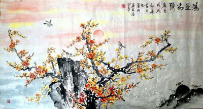 苏进春日记-新作《鸿运当头》98×180cm【图1】