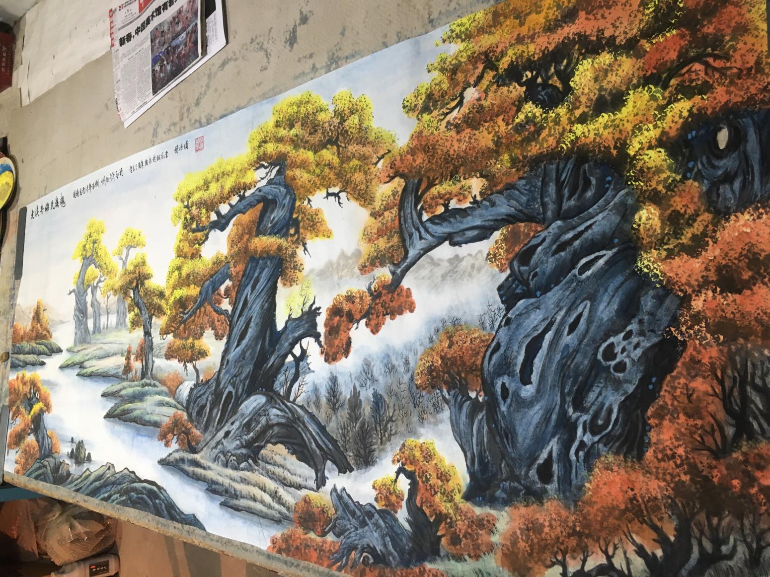 赵德锁国画作品《胡杨礼赞》