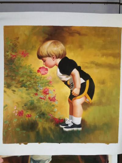 朱世想日记-原创油画《花》，尺寸50x50cm，朱世想【图1】