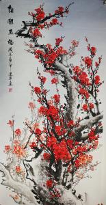 宁建华国画作品《梅开五福》价格2000.00元