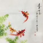李尊荣日志-国画鱼，《年年有余》，尺寸60×60，祝福大家连年有余！李尊【图1】