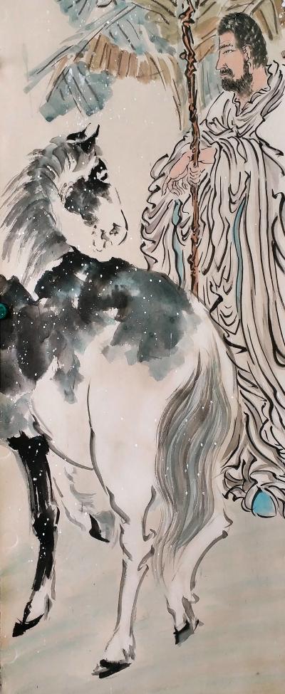 李亚南日记-李亚南书画工作室作品，四条屏相马图，尺寸150cm×35cm×4【图6】