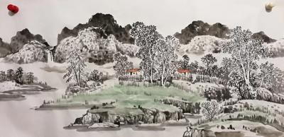 陈庆明日记-四尺国画山水一组，作者陈庆明【图7】