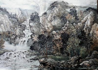 高勇利日记-《山鄉秋韻》，小八尺70*240cm，尚未裝裱。高勇利发布【图4】