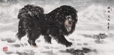 袁峰日记-写意藏獒，《鸿运当头》和《旺财》。袁峰作品【图2】