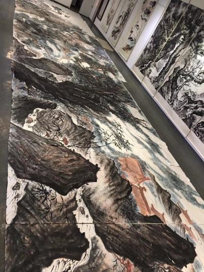 周鹏飞日记-国画《尼山颂圣图》吾历时半年创作完成：尺寸36米X5、5米   ，周鹏飞【图5】