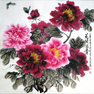 田光荣日记-四尺斗方，《花开富贵》，作者田光荣【图1】