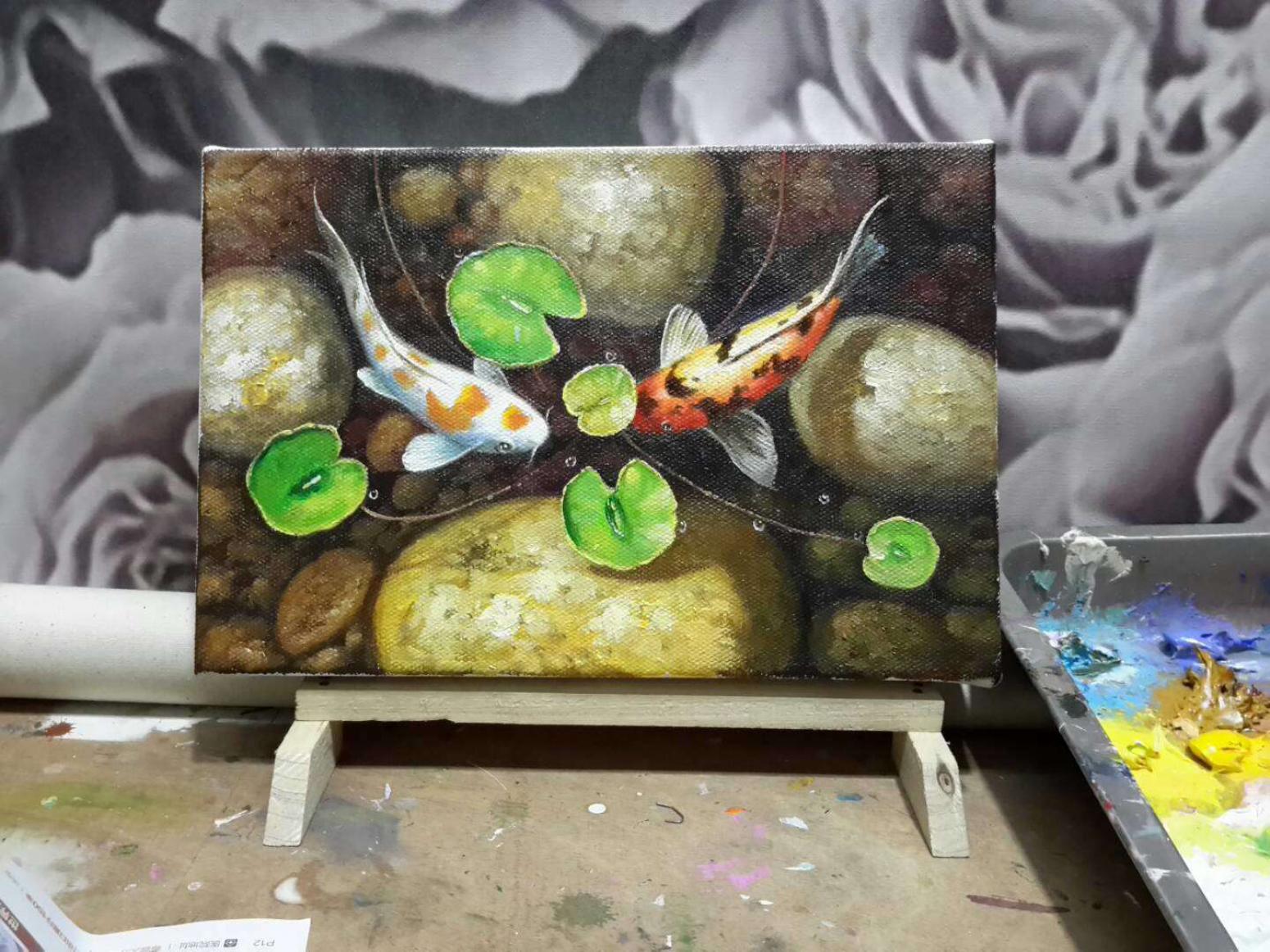 甘佑红油画作品《年年有余》【图0】