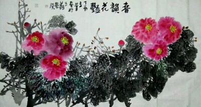 徐立业日记-徐立业作品，国色天香富贵牡丹！六尺整纸！【图1】