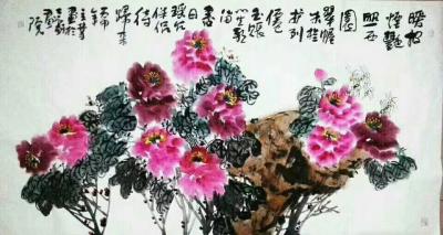 徐立业日记-徐立业作品，国色天香富贵牡丹！六尺整纸！【图3】