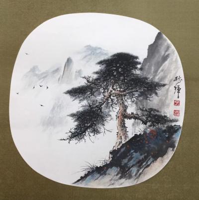 罗树辉日记-新作，国画扇面《一夫当关》，罗树辉【图2】