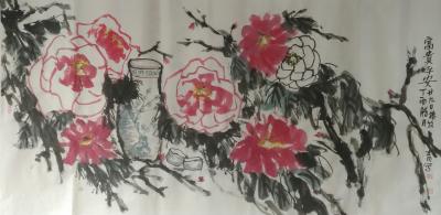 杨牧青日记-名称:富贵平安
规格：168cm×68cm/8平尺多
材质：白宣老纸
款识【图1】