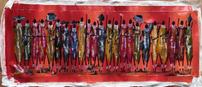 叶仲桥收藏-煮茶品画；在非洲买了这两张当地土著画家画的油画作品，并与他们一起交流、我画了十几【图8】