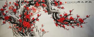 宁建华日记-梅花，小六尺和两幅四尺竖幅请老师们欣赏指导[咖啡][抱拳]【图1】