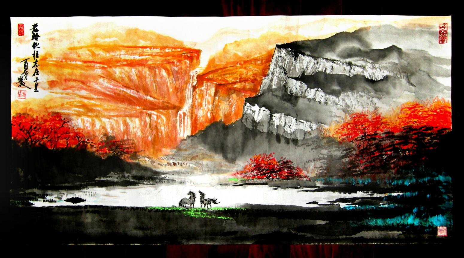 潘宁秋国画作品《老骥伏枥志在千里》【图0】