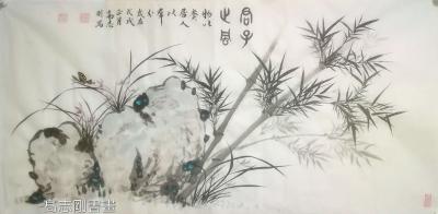 高志刚日记-我的国画创作《君子之風》
规格：四尺整纸138x69cm。
款文：物以类聚人【图1】