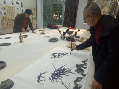 陈宗林收藏-大年初一，战友中央美院孙学平教授，省艺术院，博士后，卢加强院长，艺术家陈宗林先生【图1】