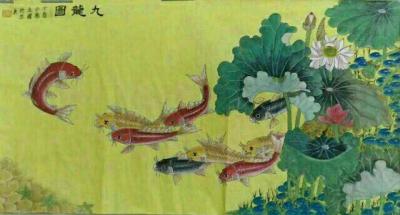 张立国日记-今日说鱼。为了画好双鱼图，表现出与其他画派不同的风格，只能借助写生，手头再多参考【图2】