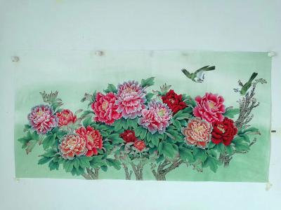 胡记领日记-四尺（138*68厘米）国画工笔欣赏，胡记领作品【图4】