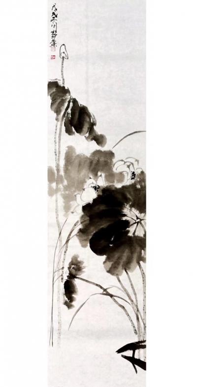 龙则霏日记-静叶（荷叶）
          
编号2018-174
规格：四尺对开【图1】