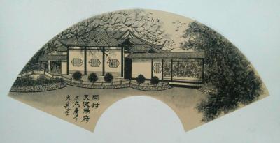 魏太兵收藏-扇面《开封清明上河图》，《开封天波杨府》，《河南开封府》。春节前罕见的一场大雪，【图2】