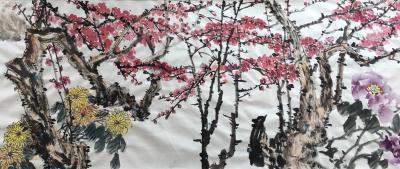 叶仲桥收藏-近日市文联，市文化广电新闻出版局领导非常关心我创作的三十米花鸟长卷作品，并现场指【图3】