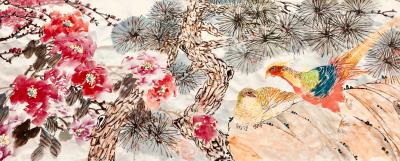 叶仲桥收藏-近日市文联，市文化广电新闻出版局领导非常关心我创作的三十米花鸟长卷作品，并现场指【图5】