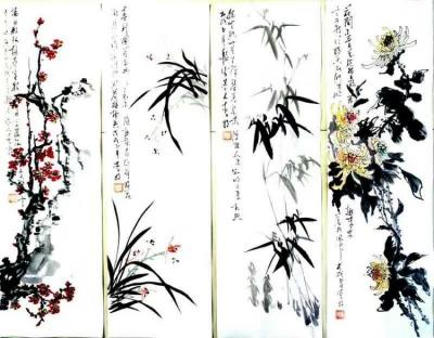 李牧日记-名家真迹 李牧老师四条屏作品【图3】