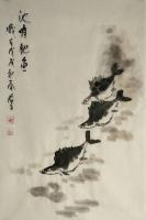 艺术家田君才日记:国画《池有肥鱼》《松鹤延龄》，田君才【图0】