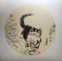 艺术家柳士才日记:新年新气象……第一张猫咪〖回眸〗、拟人意味！最后一张压轴的是【图0】