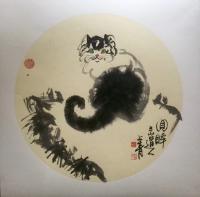 艺术家柳士才日记:新年新气象……第一张猫咪〖回眸〗、拟人意味！最后一张压轴的是【图2】