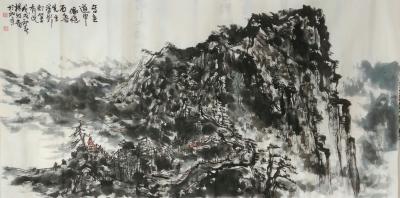 杨牧青日记-写生道中
款识:偶忆石鲁先生浮影，即笔有此。戊戌初春杨牧青于北京
规格:13【图1】