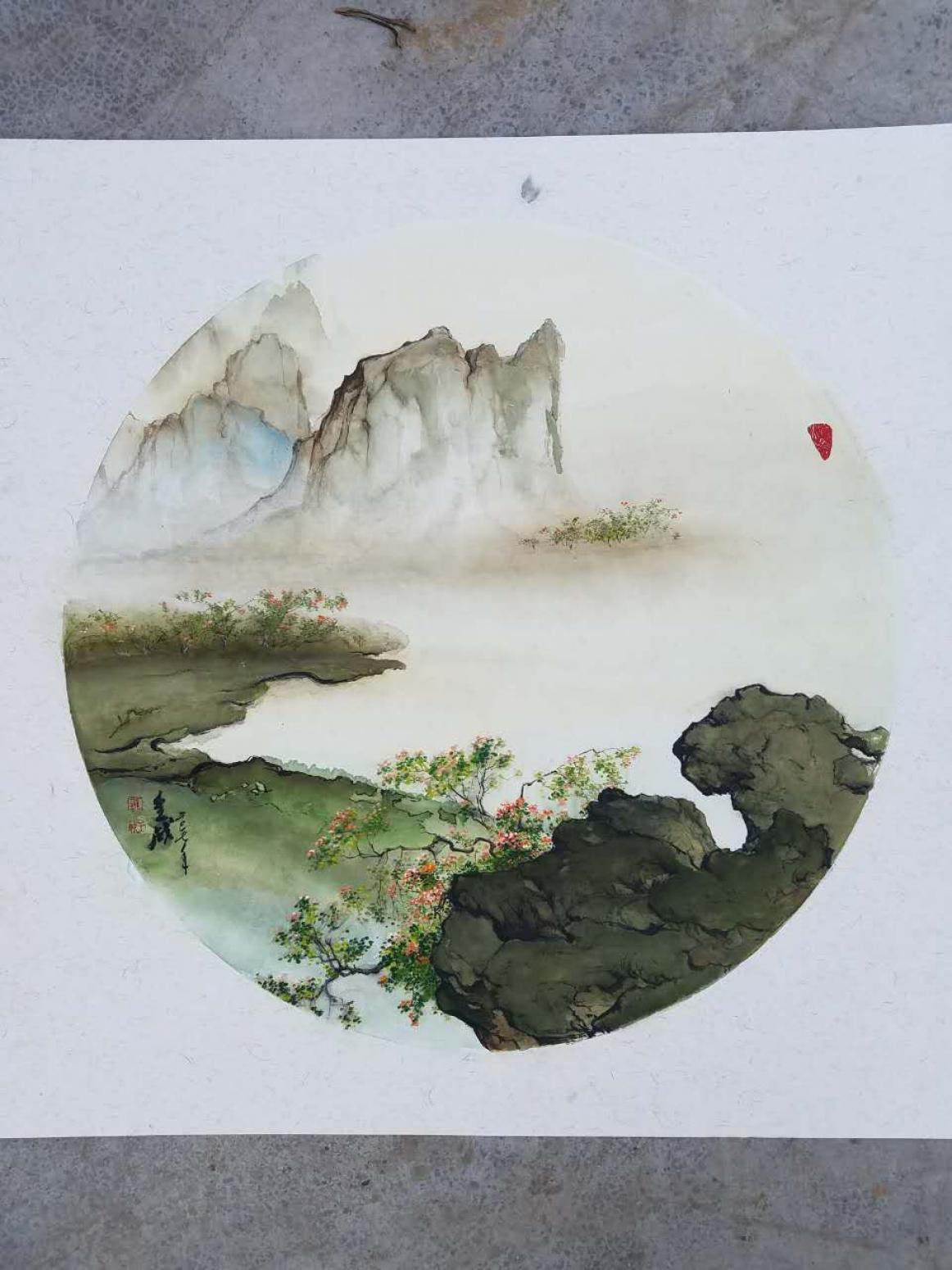 王全战国画作品《山水画一组》