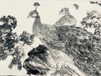 艺术家叶仲桥日记:站了八个钟，富贵祥和一段基本画完，感觉还可以，继续努力！叶仲【图1】