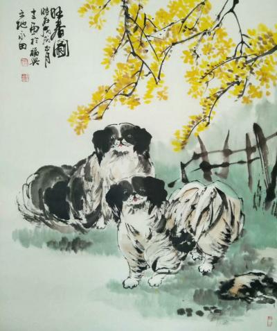 蔡永田日记-戊戌正月为“狗”友画一幅旺春图    蔡永田【图1】