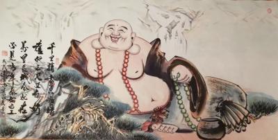 尚建国日记-师兄吉祥！
 遵嘱敬制的佛画己落笔
 第一幅题跋：
  世上万物都有缘，
【图3】