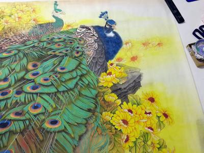 胡记领日记-经典六尺工笔《锦上添花》，胡记领【图1】