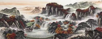 胡坚谋日记-国画新作，小八尺，胡坚谋【图1】