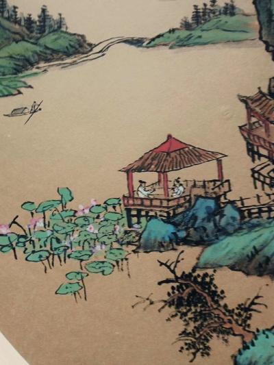 高勇利日记-《湖岸觀荷》高勇利作品，50*50圓光卡紙
晓出净慈寺送林子方【宋】杨万里
【图1】