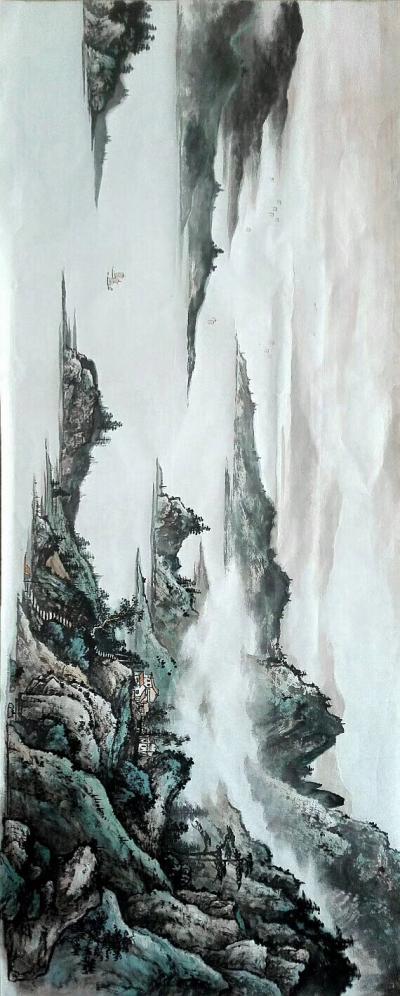 王英勇日记-元宵作品，未题款。
尺寸200x80cm，王英勇【图1】